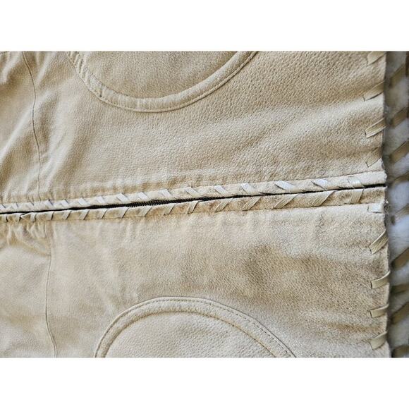 Wilsons Leather Jacket Coat Womens 2XL Brown Suede Faux Fur Trim Hooded - Picture 13 of 14